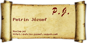 Petrin József névjegykártya